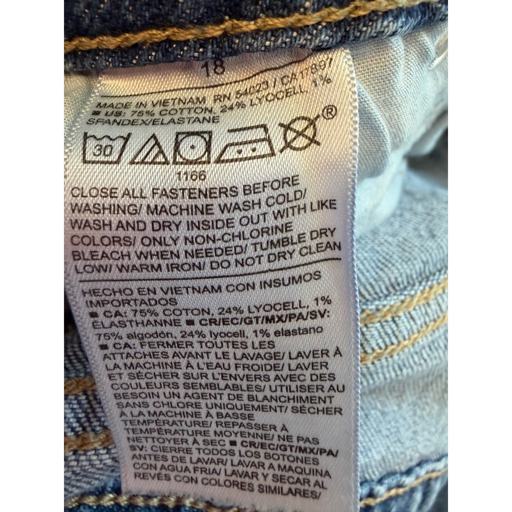 Old Navy Sky-Hi Wide Leg Jeans Braided Side Seam Extra High Rise Blue 18 - Picture 7 of 7